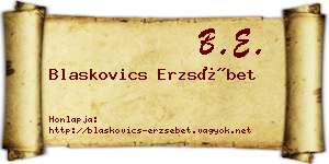 Blaskovics Erzsébet névjegykártya