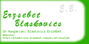 erzsebet blaskovics business card