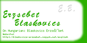 erzsebet blaskovics business card
